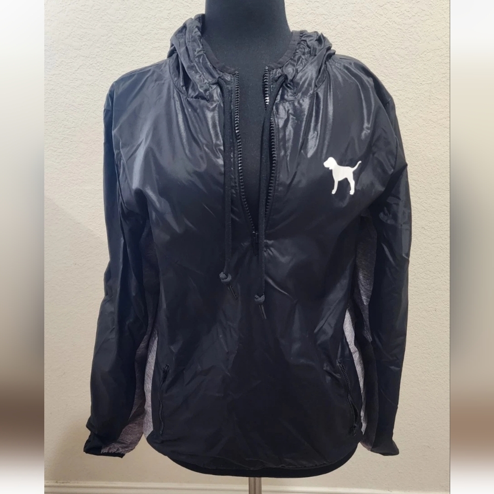 Pink Victoria's Secret Lined Windbreaker Hoodie Jacket Size XS-S